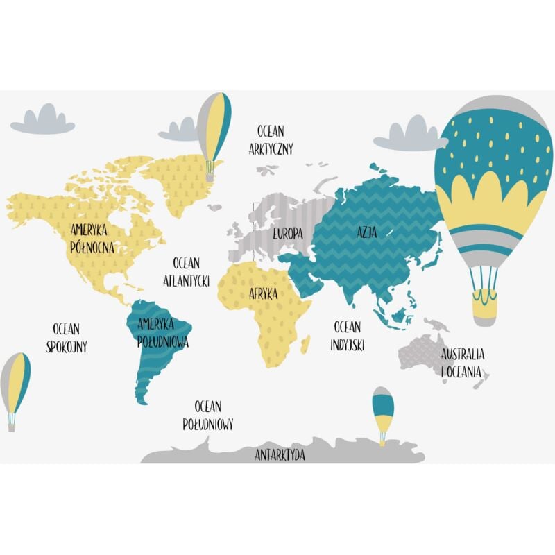 Magnetische Mattenabdeckung für Heizkörper und Heizungen Pädagogische Weltkarte 60x100