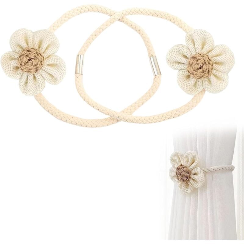 Magnetische Raffhalter für Gardinen, Magnetische Raffhalter für Gardinen, Magnetische Raffhalter für Gardinen – Raffhalter mit Blumenmuster für