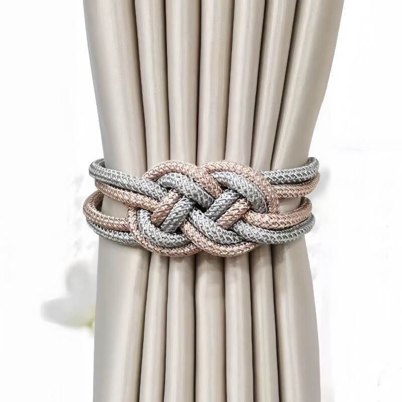 Magnetische Vorhang-Raffhalter, 2er-Pack Vorhanghalter, Grau + Champagner, Magnetische Vorhang-Raffhalter ohne Bohren, dty Ymyny Zubehör