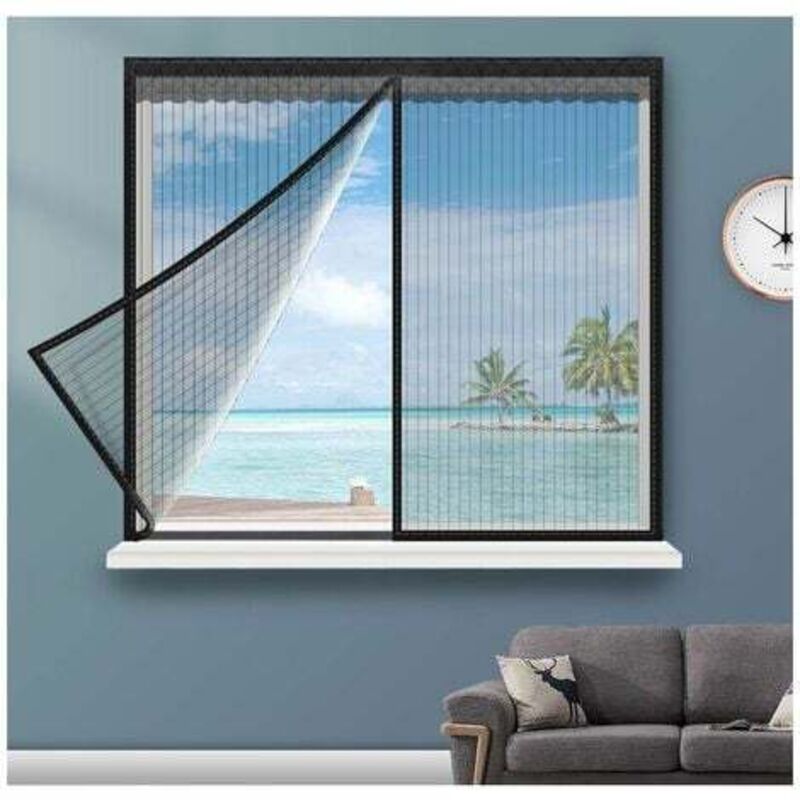 Magnetischer Fenstervorhang - Magnetischer Fenstervorhang für die Tür, automatisches Schließen und Abnehmen, Reißnägel und Aufkleber im Lieferumfang