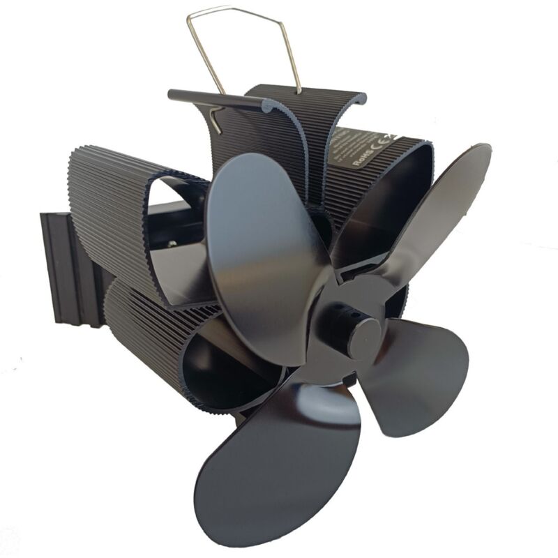 Tonchean - Magnetischer Kaminventilator, 4-Blatt-Kaminventilator, leiser Ofenventilator für Holz-/Kamin-/Gas-/Holzscheit-/Pelletofen