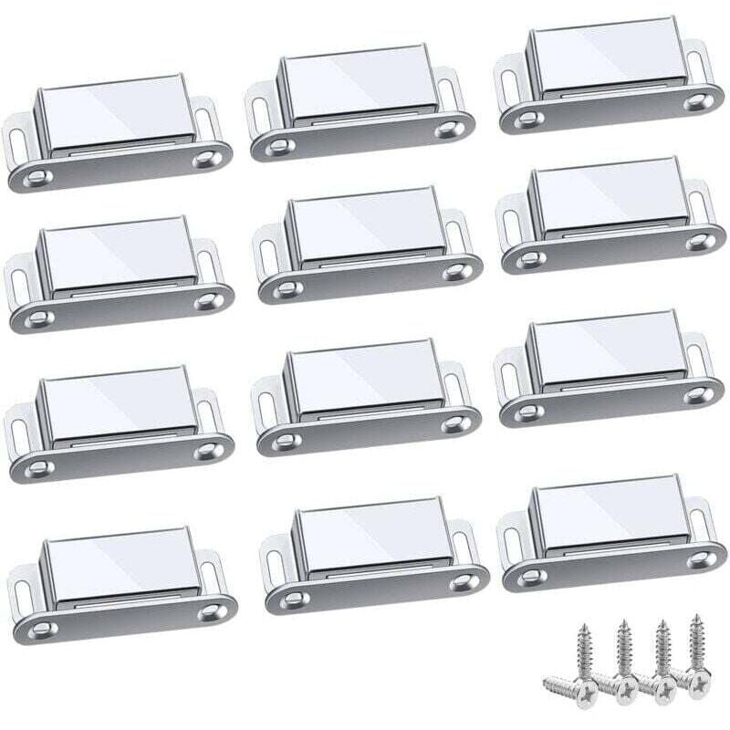 Magnetverschlüsse, 12 Stück, stark und robust, bis zu 6 kg, für Schubladen, Duschtüren, Kleiderschränke, Schränke, Möbel (45 mm - 12 Stück)