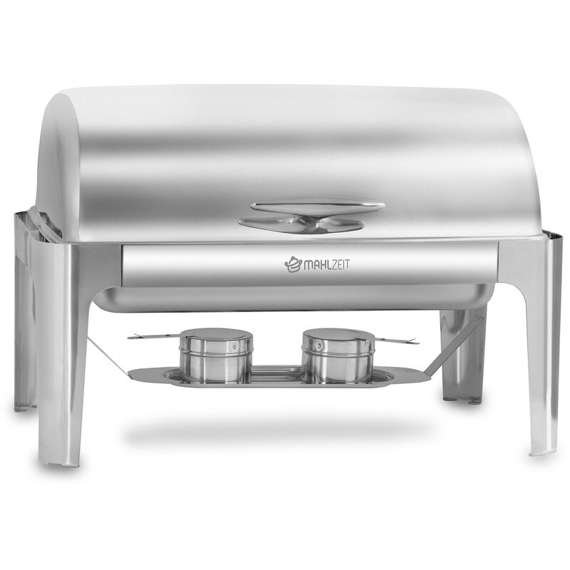 Mahlzeit - Edelstahl Chafing Dish, 8 Liter, Rolltop, Speisenwärmer, Wärmebehälter, Warmhaltebehälter
