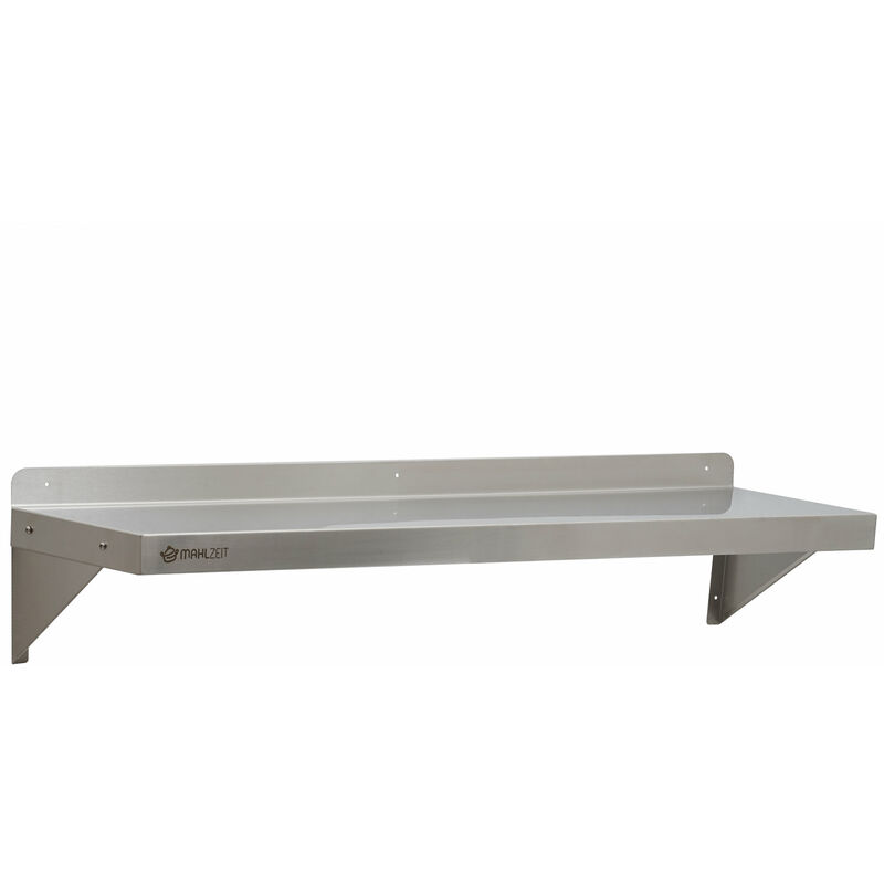 Mahlzeit - Edelstahl Wandregal, 120 x 30 cm, Küchenregal Hängeregal Wandregal Wandbord Regal
