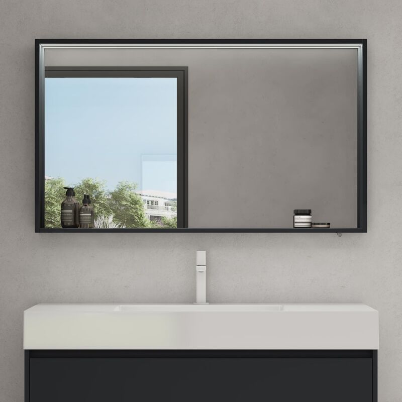 Mai & Mai Spiegelschrank Bad mit Beleuchtung Badezimmerschrank Hängeschrank Badezimmerspiegel BxTxH 120x12x70 cm Anthrazit matt Spiegelschrank-01