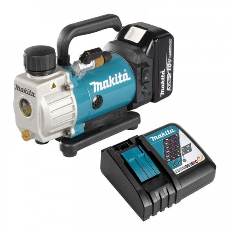 Vakuumpumpe 18 v Li-Ion 5 Ah 50 l/min 20 Pa (150 Mikron) Makita Akku, Ladegerät - DVP180RT