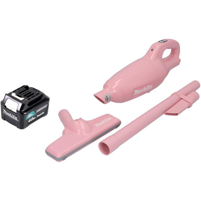 Makita CL 108 FDM1P Akku Staubsauger 12 V max. 0,6 L pink + 1x Akku 4,0 Ah - ohne Ladegerät