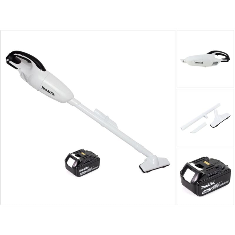 Dcl 180 G1 w Akku Staubsauger 18 v Weiß + 1x Akku 6,0 Ah - ohne Ladegerät - Makita