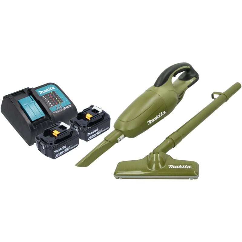 Dcl 180 SM2O Akku Staubsauger 18 v 0,65 l Olive Outdoor Adventure Serie + 2x Akku 4,0 Ah + Ladegerät - Makita