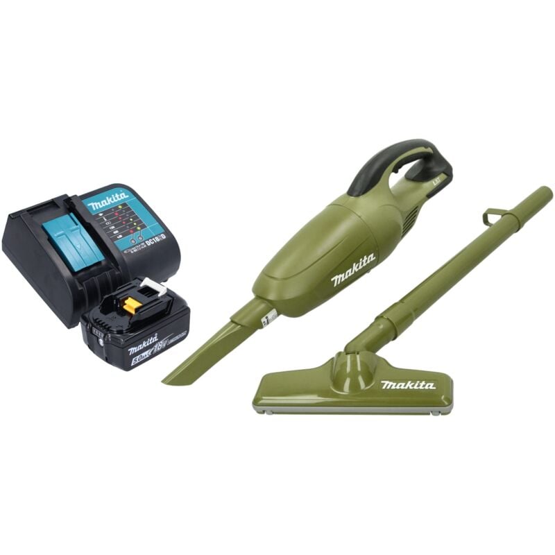 Dcl 180 sto Akku Staubsauger 18 v 0,65 l Olive Outdoor Adventure Serie + 1x Akku 5,0 Ah + Ladegerät - Makita