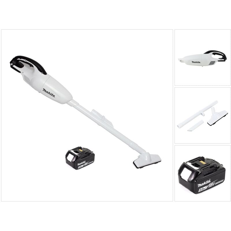 Dcl 180 T1 w Akku-Staubsauger 18 v Weiß + 1x Akku 5,0 Ah - ohne Ladegerät - Makita