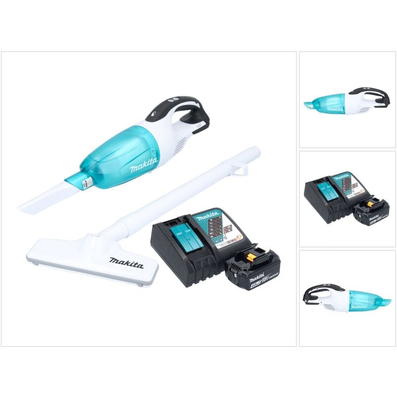 Makita DCL 181 FRM1WX Akku Staubsauger 18 V 53 mbar 0,65 L + 1x Akku 4,0 Ah + Ladegerät