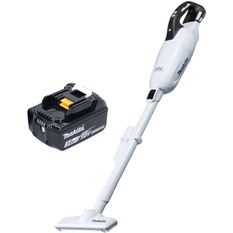 Makita DCL 281 FF1W Akku Staubsauger 18 V weiß Brushless + 1x Akku 3,0 Ah - ohne Ladegerät