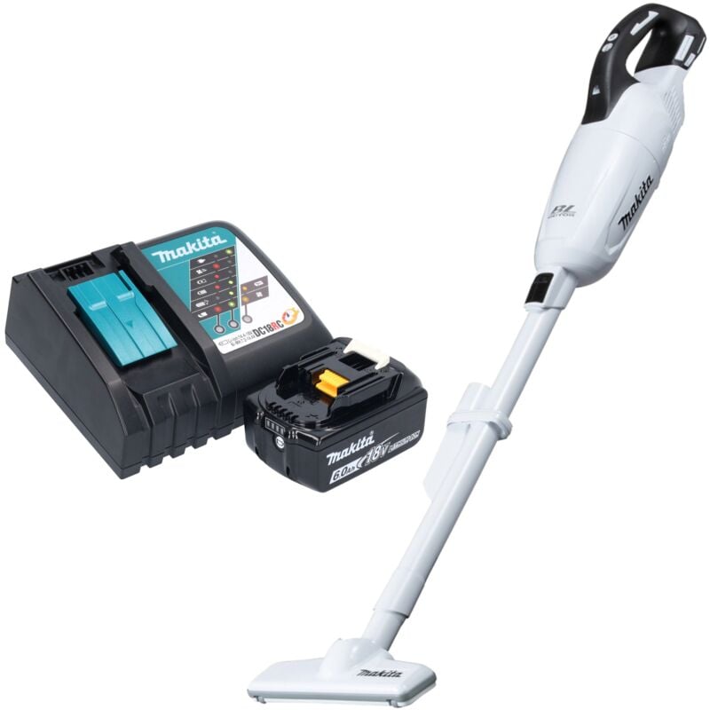 Makita - dcl 281 FRG1W Akku Staubsauger 18 v weiß Brushless + 1x Akku 6,0 Ah + Ladegerät