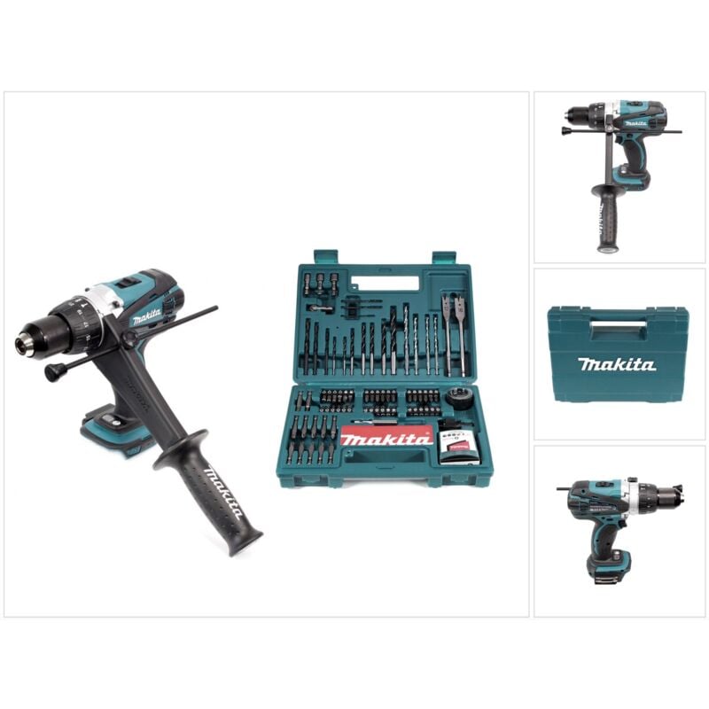 Makita DHP 458 Z Akku Schlagbohrschrauber 18V 91Nm Solo + Makita Bit & Bohrer-Set 100-teilig