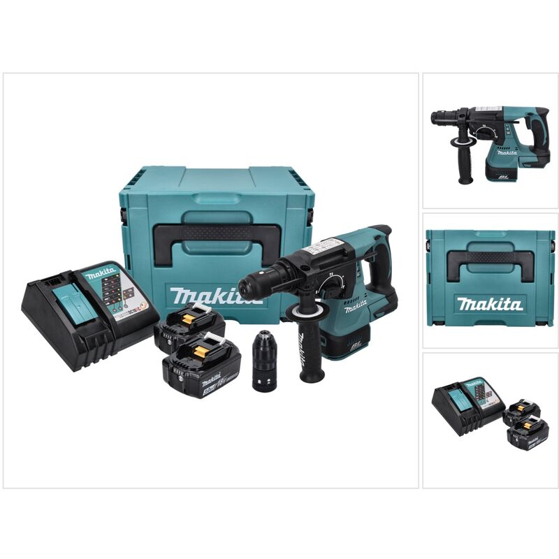 Makita - dhr 243 rfj Akku Bohrhammer 18 v 2,0 j sds plus Brushless + 2x Akku 3,0 Ah + Ladegerät + Makpac