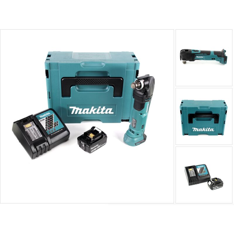 Dtm 51 RF1J 18V Li-Ion Akku Multifunktionswerkzeug im Makpac + 1x 3,0 Ah Li-Ion Akku + Akku Schnellladegerät - Makita