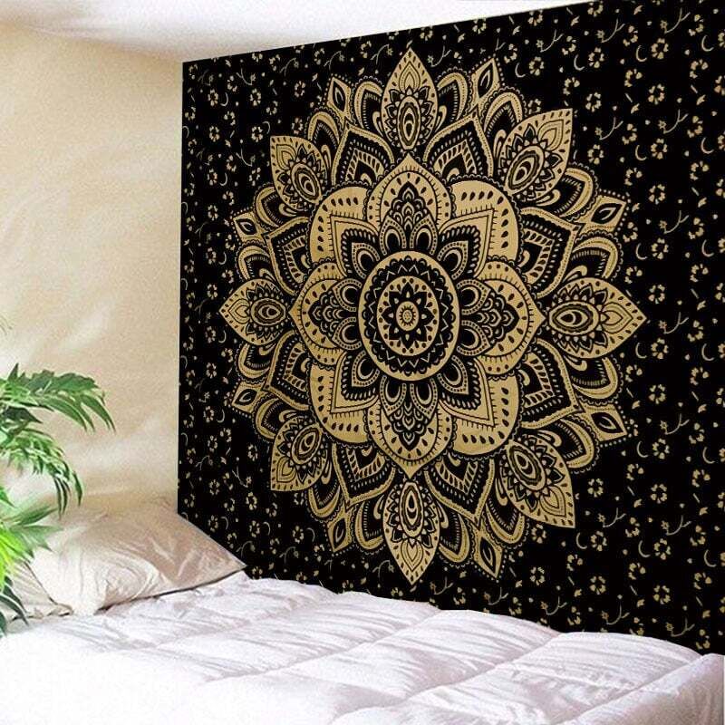 Mandala-Wandteppich aus Baumwolle von Gallery: Böhmische Tagesdecke, böhmische Decke oder Wandteppich für Wohnzimmer und Heimdekoration (230 x 180 cm)