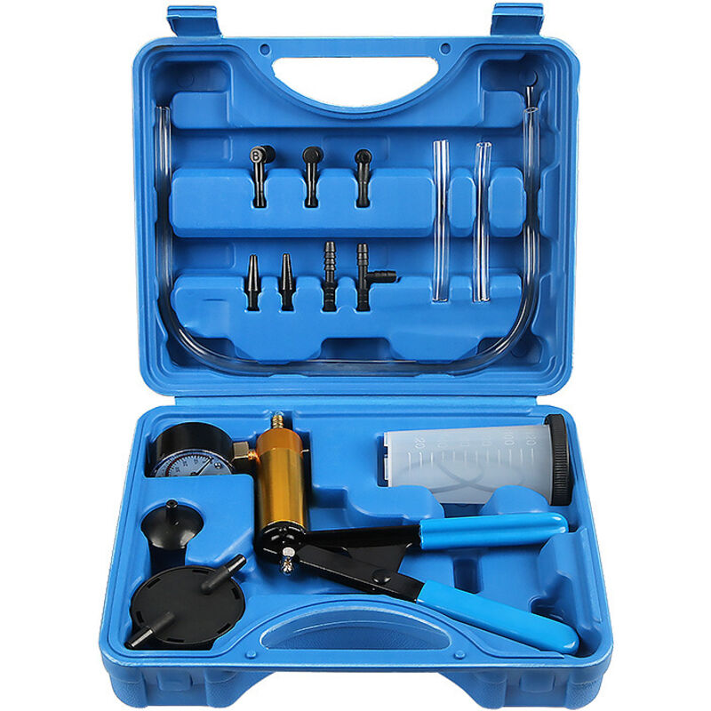 Jalleria - Manuelle Vakuumpumpe, Bremsentlüfter, Hand-Vakuumpumpentester mit Adaptern, Bremsflüssigkeits-Entlüftungswerkzeug für die