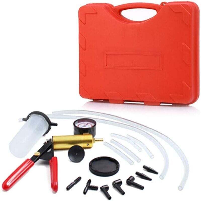 Manuelle Vakuumpumpe, Bremsentlüfter, Hand-Vakuumpumpentester mit Adaptern, Bremsflüssigkeits-Entlüftungswerkzeug für die Auto-Motorrad-Diagnose