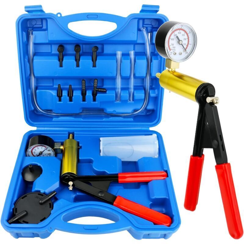 Aiperq - Manuelle Vakuumpumpe, Bremsentlüfter, Hand-Vakuumpumpentester mit Adaptern, Bremsflüssigkeits-Entlüftungswerkzeug für die