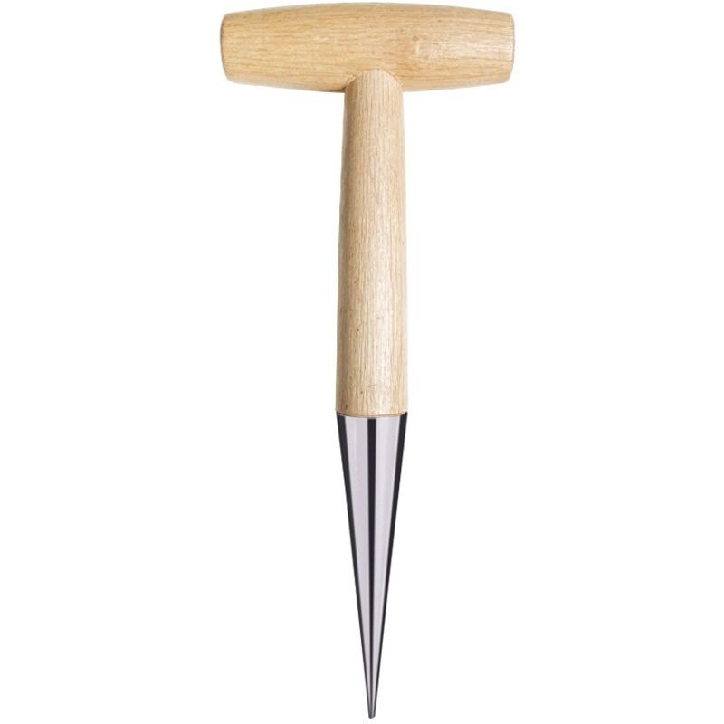 Manueller Blumentopf mit Edelstahl- und Holzgriff, Gartengerät zum Pflanzen von Samen und Blumenzwiebeln, handlicher Blumentopf zum Pflanzen von