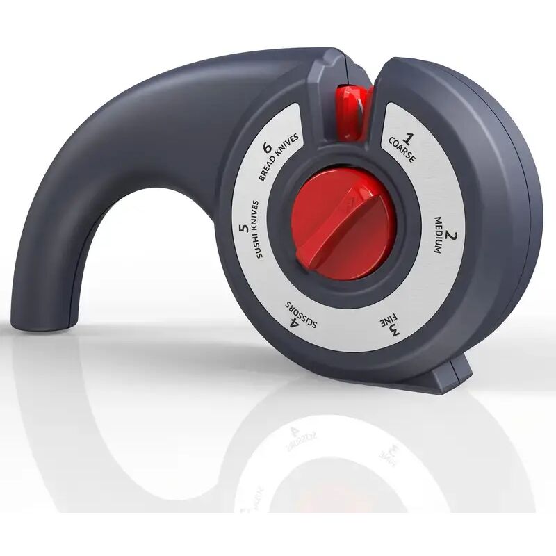 Manueller Messerschärfer mit 6 einstellbaren Schärfegraden – perfekt für Küchenmesser, Outdoor-Messer, Taschenmesser und Scherenmesser