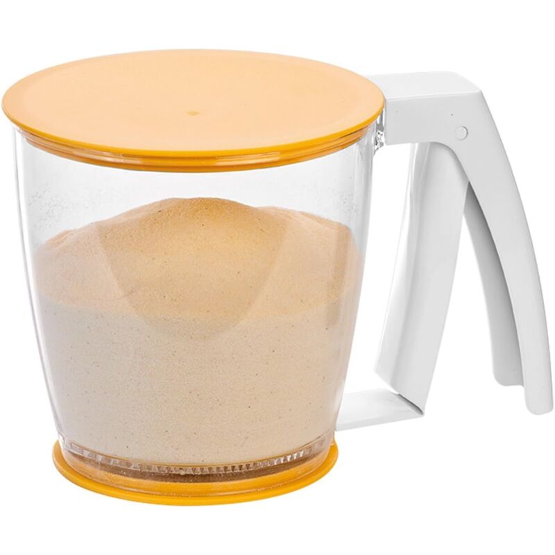 Manuelles Mehl- und Zuckersieb, mechanisches Sieb, Küchenutensil, manueller Mehlbecher
