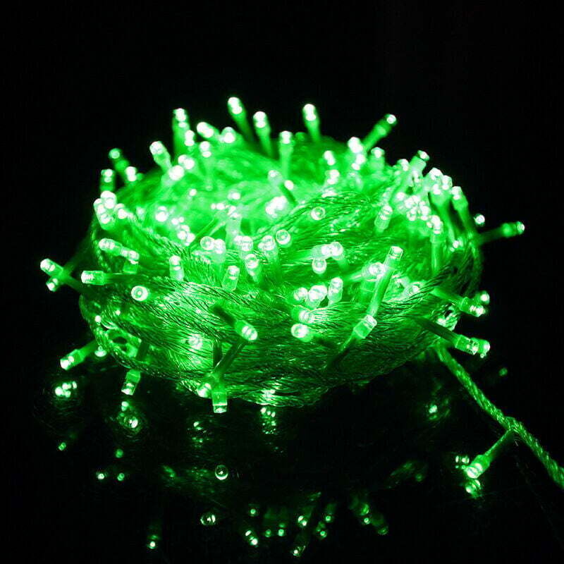Märchenhafte Baumbeleuchtung für Karneval, Hochzeiten, Außenbereich, Garten und Innenräume, LED-Weihnachtsdekoration, Grün, 20 m, 200 LEDs.