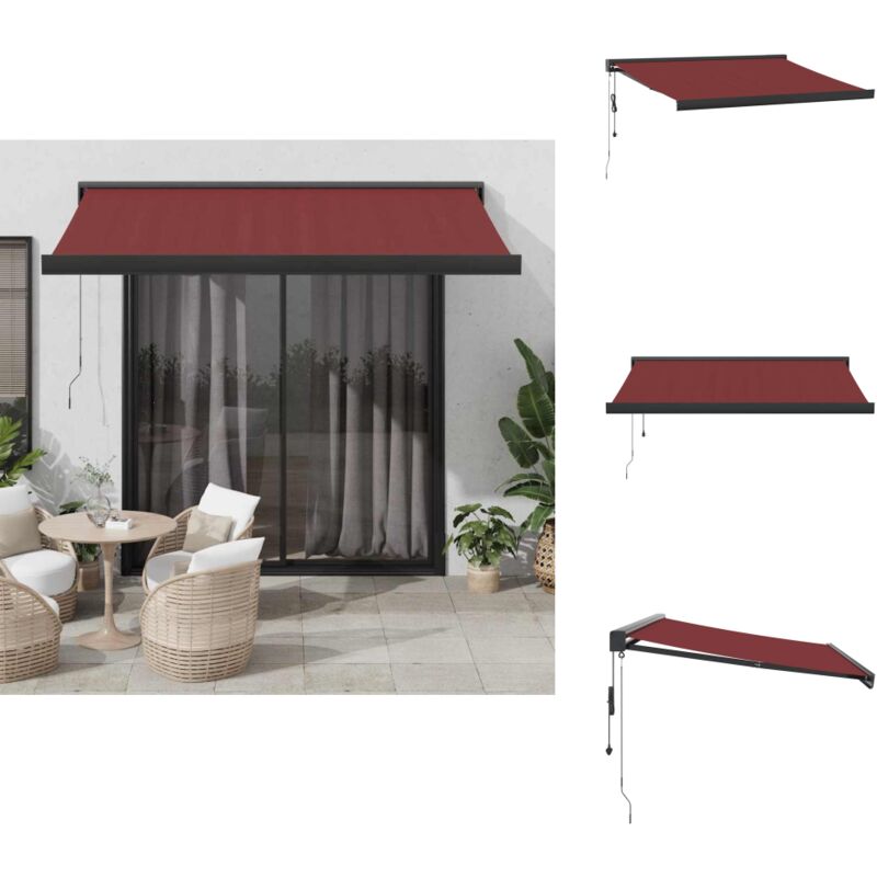 Markise Automatisch Burgunderrot 350x250 cm - Einziehbare Markise - Markise - Markisen - Markise Einziehbar