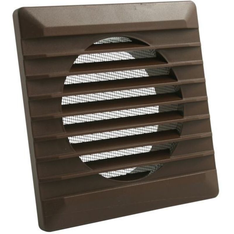 Marley - Lüftungsgitter 140 x 140 mm, mit Fliegengitter, braun Lüftungsgitter