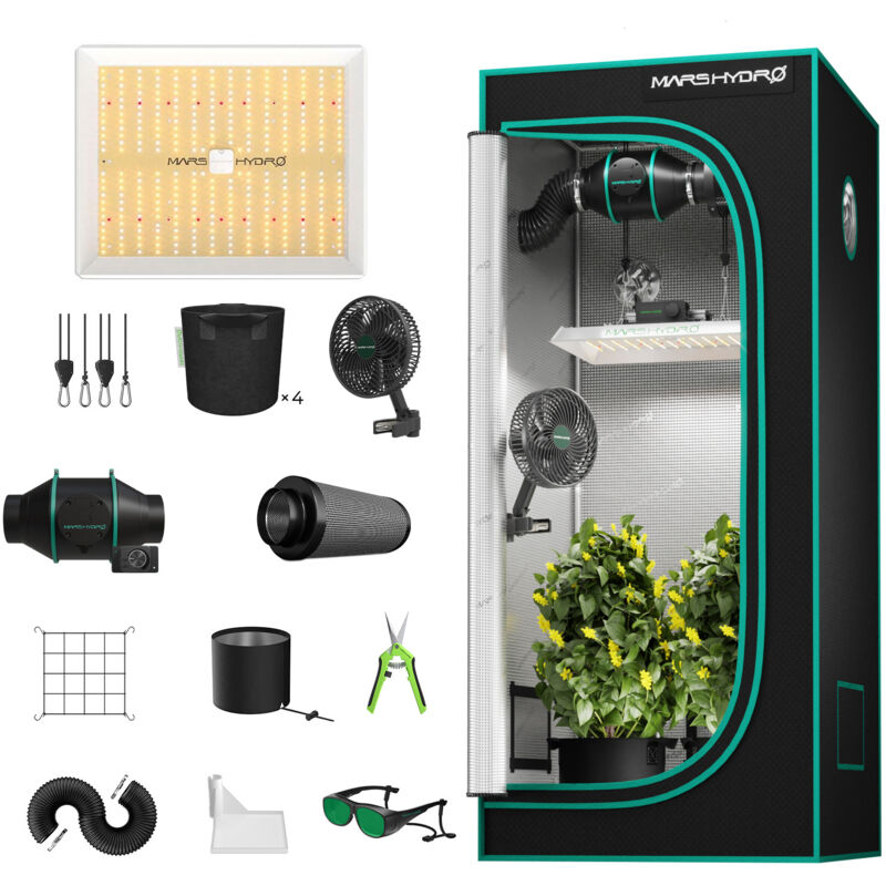 Mars Hydro - TS1000 led Wachstumslicht 80x80cm 1-3 Pflanzen voller Satz von Wachstumszelt