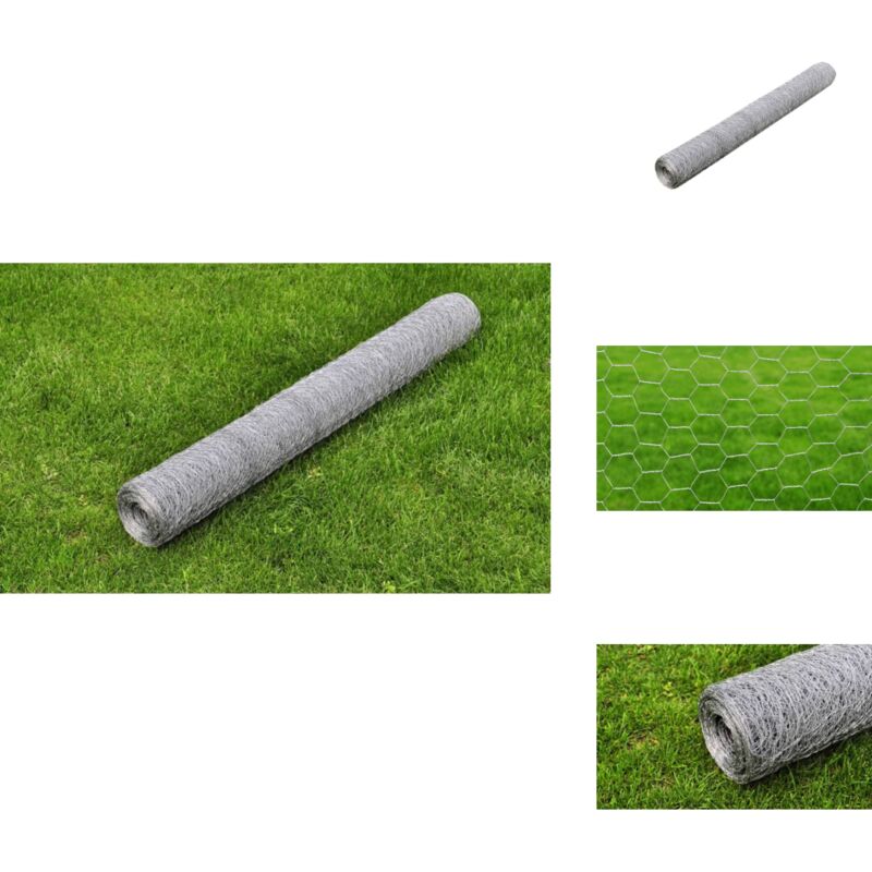 Vidaxl - Maschendraht Verzinkter Stahl 25x0,5 m Silbern - Maschendraht - Stahldraht - Gartenzaun - Tiergehege - Vogelvoliere