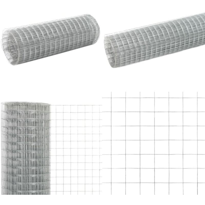 Vidaxl - Maschendraht Verzinkter Stahl 25x0,5 m Silbern - Zaun - Maschendraht - Gartenzaun - Drahtzaun - Vogelvoliere - Home & Living