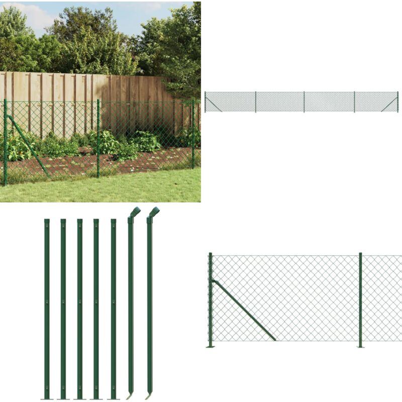 Vidaxl - Maschendrahtzaun mit Bodenflansch Grün 0,8x10 m - Gartenzaun - Maschendrahtzaun - Metallzaun - Sicherheitszaun - Hundezaun - Home & Living