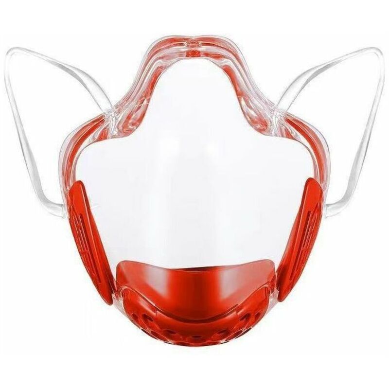 Masken, Schutzmasken, transparente Maske, Staubmaske, transparente sichtbare Gesichtsbehandlung – rot