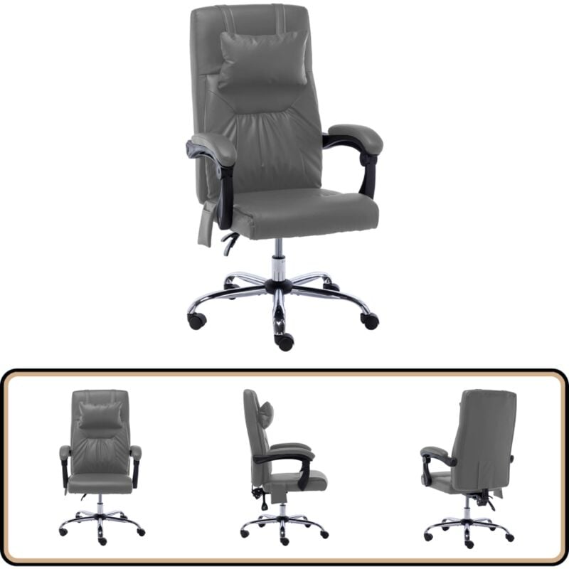 Vidaxl - Massage-Bürostuhl Anthrazit Kunstleder - Massage Stuhl - Bürostuhl - Ergonomischer Stuhl - Hochwertiger Bürostuhl - Adjustable Chair