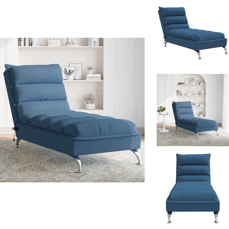 Massage-Chaiselongue mit Kissen Blau Stoff - Massage Chaiselongue - Massage Chaiselongues - Chaiselongue - Recamiere