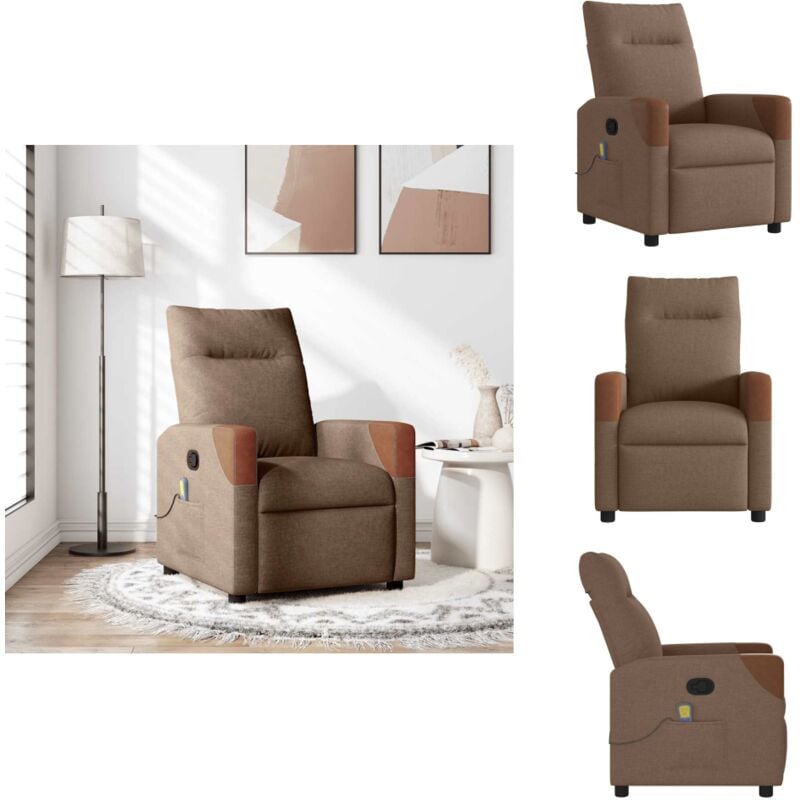 Massagesessel Braun Stoff - Massagesessel - Massage Sessel - Massage TV-Sessel - Massage Fernsehsessel