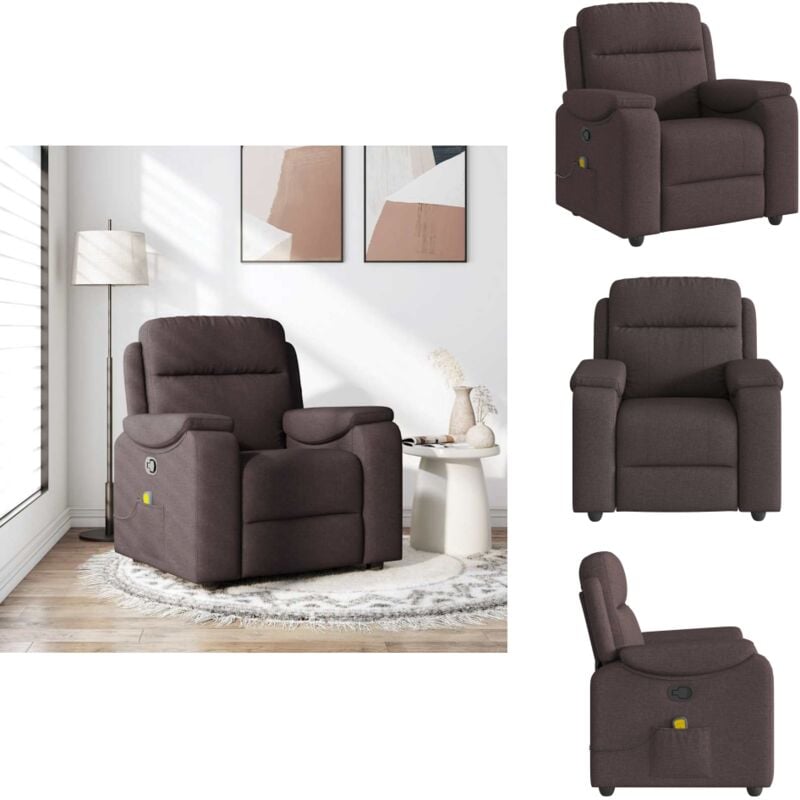 Massagesessel Dunkelbraun Stoff - Massagesessel - Massage Sessel - Massage TV-Sessel - Massage Fernsehsessel