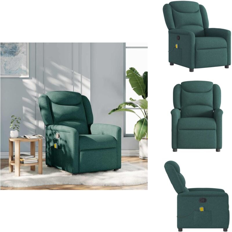 Massagesessel Dunkelgrün Stoff - Massagesessel - Massage Sessel - Massage TV-Sessel - Massage Fernsehsessel