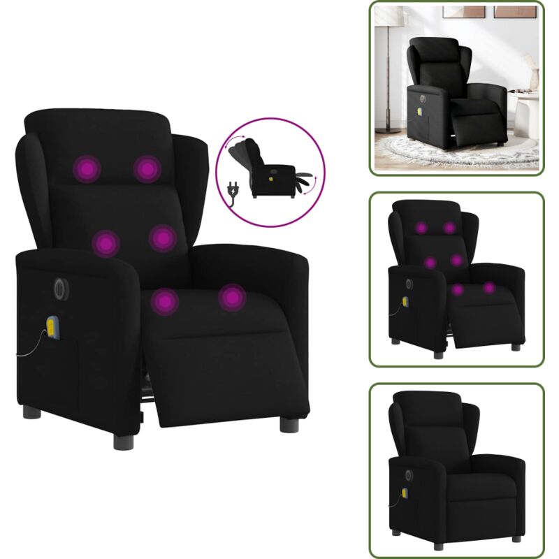 Massagesessel Elektrisch Schwarz Stoff - Elektrischer Massagesessel - Elektrische Massagesessel - Massagestuhl - Massagesessel