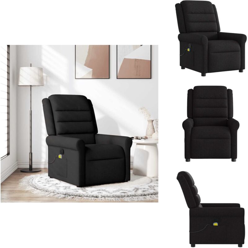 Massagesessel Schwarz Stoff - Massagesessel - Massage Sessel - Massage TV-Sessel - Massage Fernsehsessel