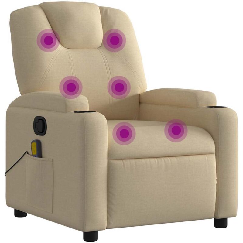 Massagesessel Creme Stoff - Vidaxl
