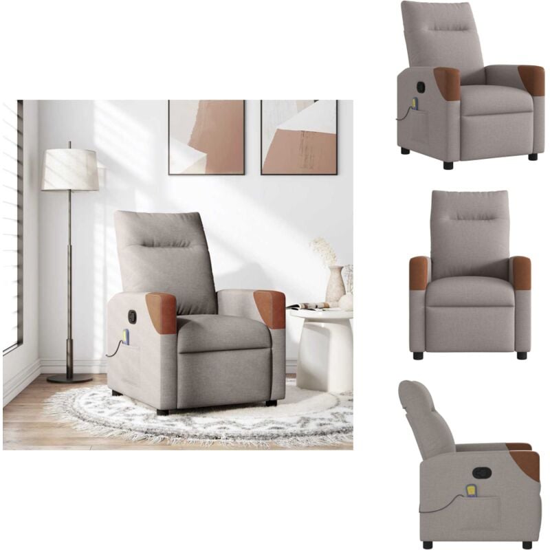 Massagesessel Taupe Stoff - Massagesessel - Massage Sessel - Massage TV-Sessel - Massage Fernsehsessel