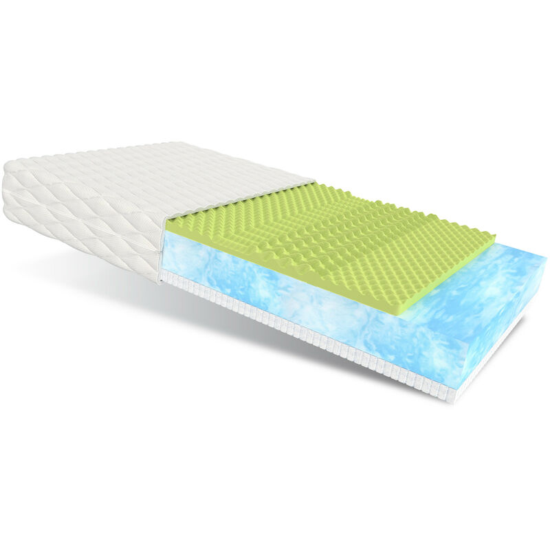 FDM - Matratze 100x200 Kaltschaum marina 7 Zonen Bio Foam Schaum Ocean Blue Latex Clima Latex H3 21 cm jersey
