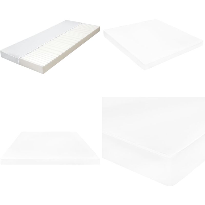 Matratze 140 x 200 cm 7 Zonen pu Schaum 10 cm H2 H3 - Gastmatratze - 7-Zonen-Matratze - PU-Schaum Matratze - Weisse Matratze - Matratze 140x200