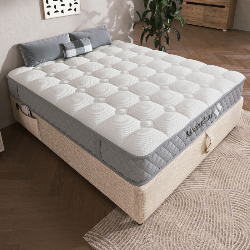 Matratze 160×200 cm, Matratze Doppelbett 7 Zonen, Taschenfederkern, H3 Mittelfest und 4 Griffe, ohne Matratze, Weiß
