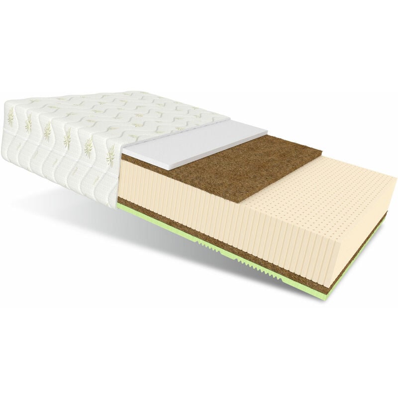 Matratze 90x200 Latexmatratze giovani max 7 Zonen Latex Kokos Clima Latex H3 27 cm aloevera