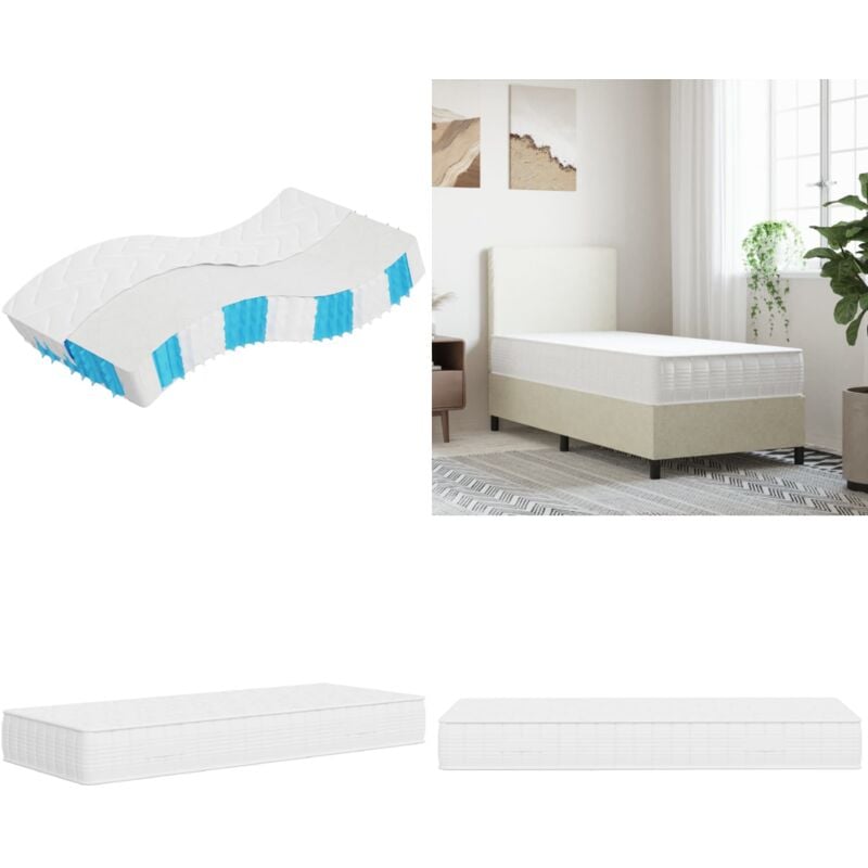 Matratze Taschenfederkern Mittelfest 90x200 cm - Taschenfederkernmatratze - Matratze 90x200 - Doppelbettmatratze - Mittelfeste Matratze - Weiße